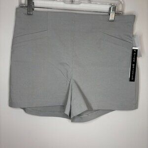 JOE B NEW High-Waisted Shorts Womens XL Gray Pull On Stretch Clean Lines Classic